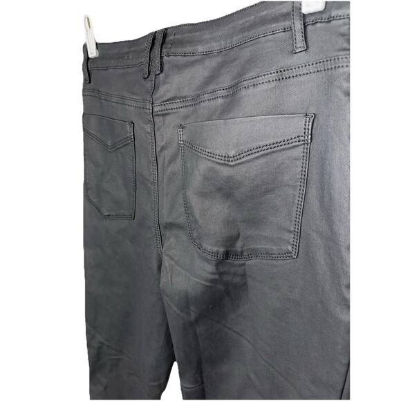 Womens Sz 8 Wax Coated Jeans Mid Rise Black Skinny Versona NWT Dressy Casual - Picture 8 of 9